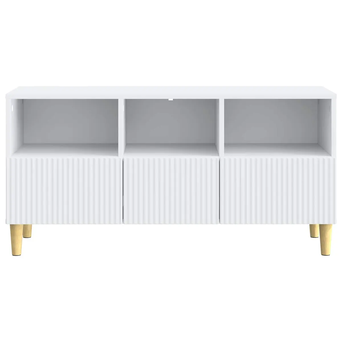 White Modern Engineered Wood TV Cabinet with Drawer