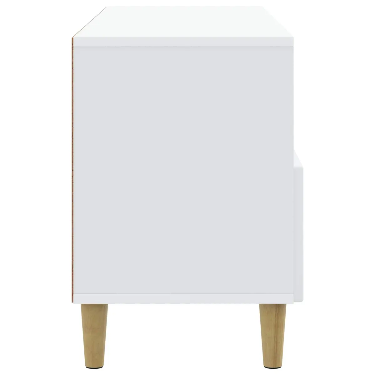 White Modern Engineered Wood TV Cabinet with Drawer