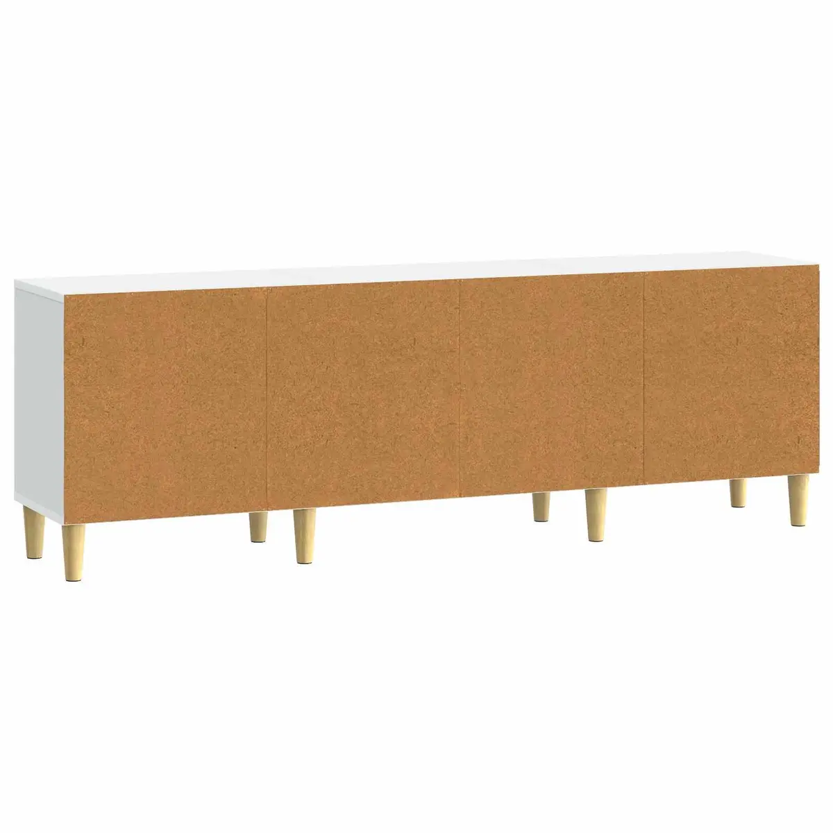 TV Cabinet White 150cm Modern Engineered Wood Storage Unit Board Shelves Swing Doors