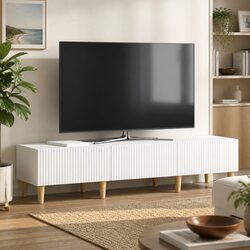 White Entertainment Unit with Drawer for Modern Living