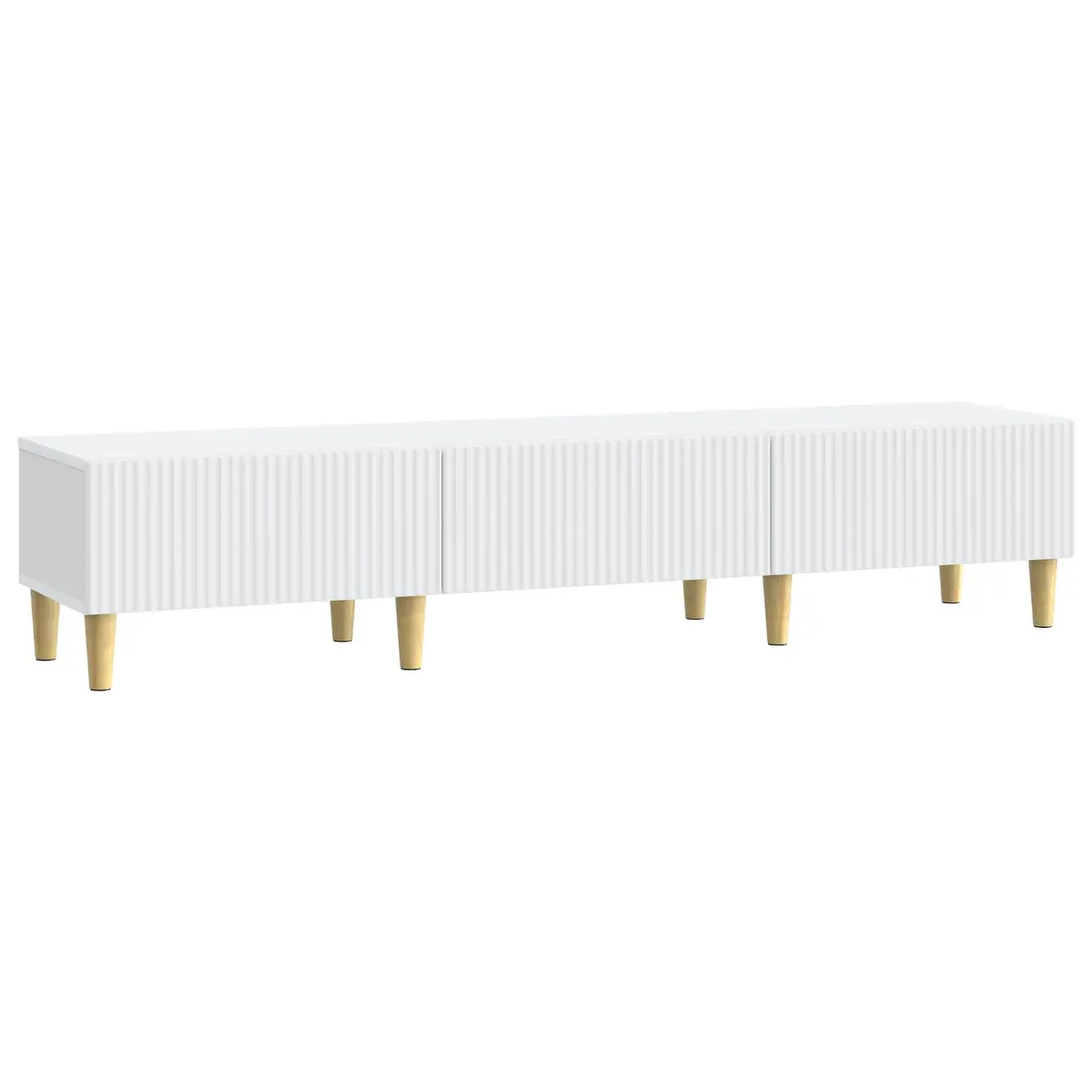 TV Cabinet with Drawer White Entertainment Unit 147cm Engineered Wood