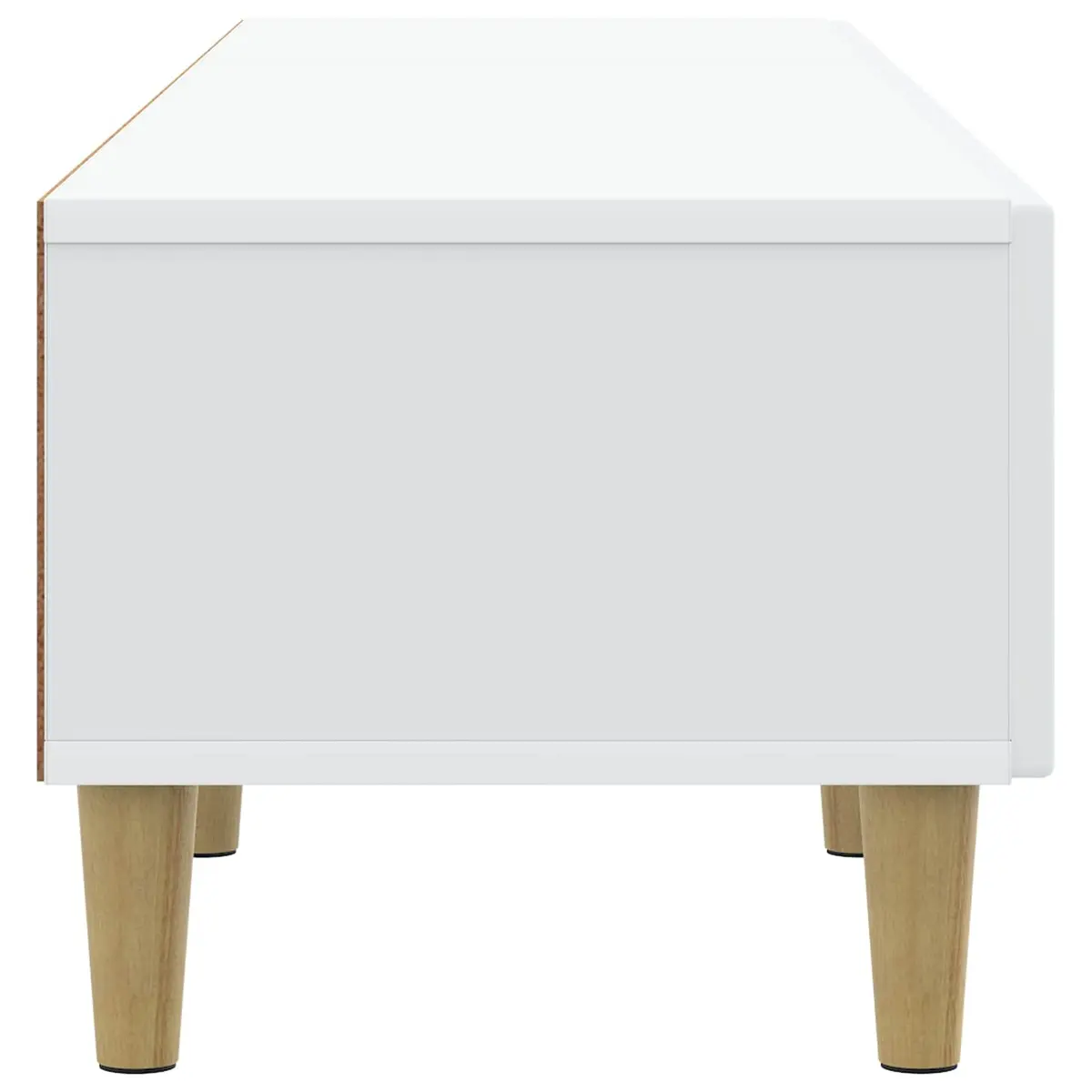 TV Cabinet with Drawer White Entertainment Unit 147cm Engineered Wood