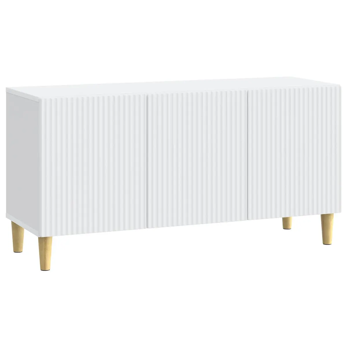 TV Cabinet White Modern Living Room Storage Furniture Engineered Wood