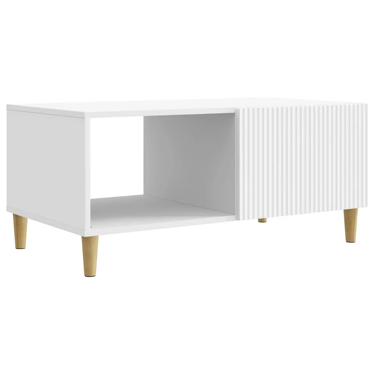 Vintage-Style Coffee Table in White with Storage