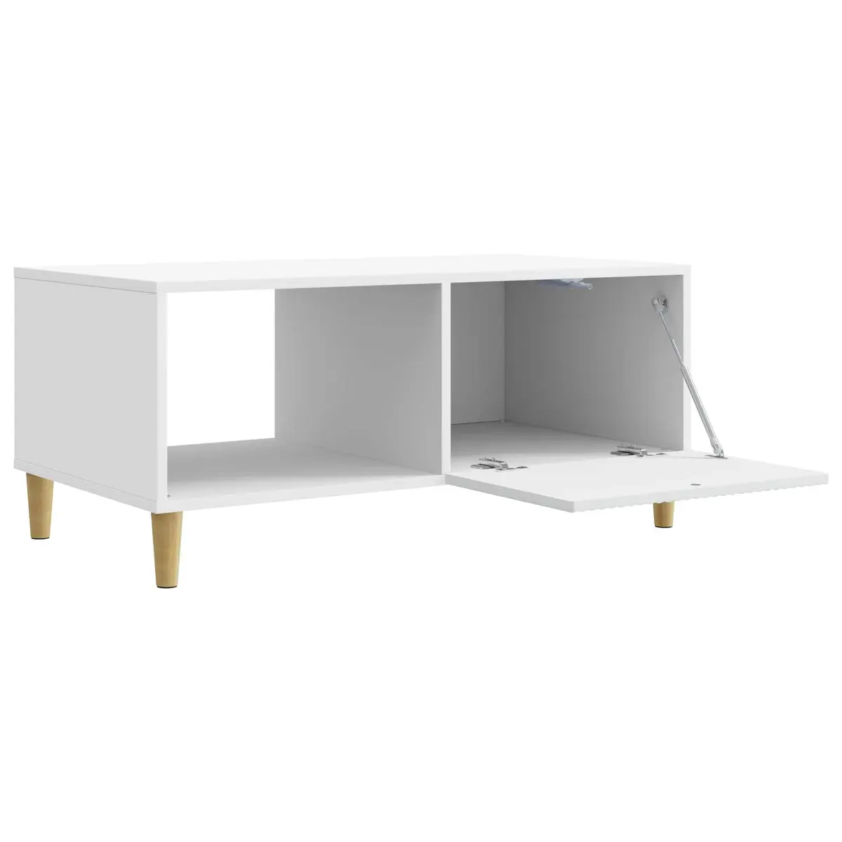 Vintage-Style Coffee Table in White with Storage