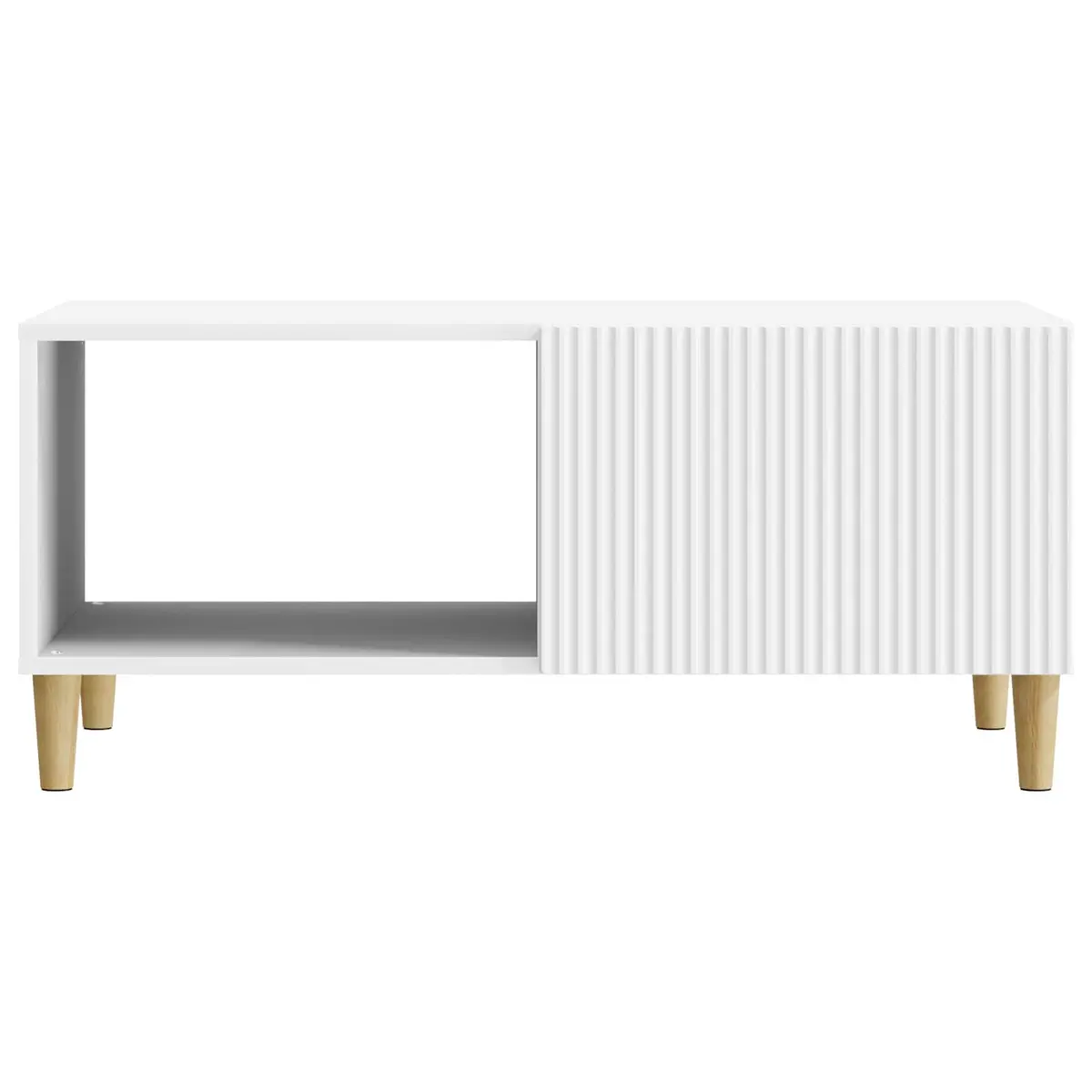 Vintage-Style Coffee Table in White with Storage