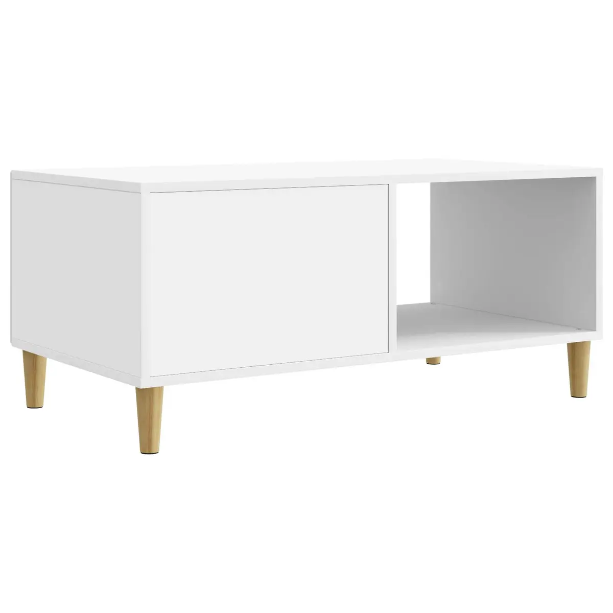 Vintage-Style Coffee Table in White with Storage