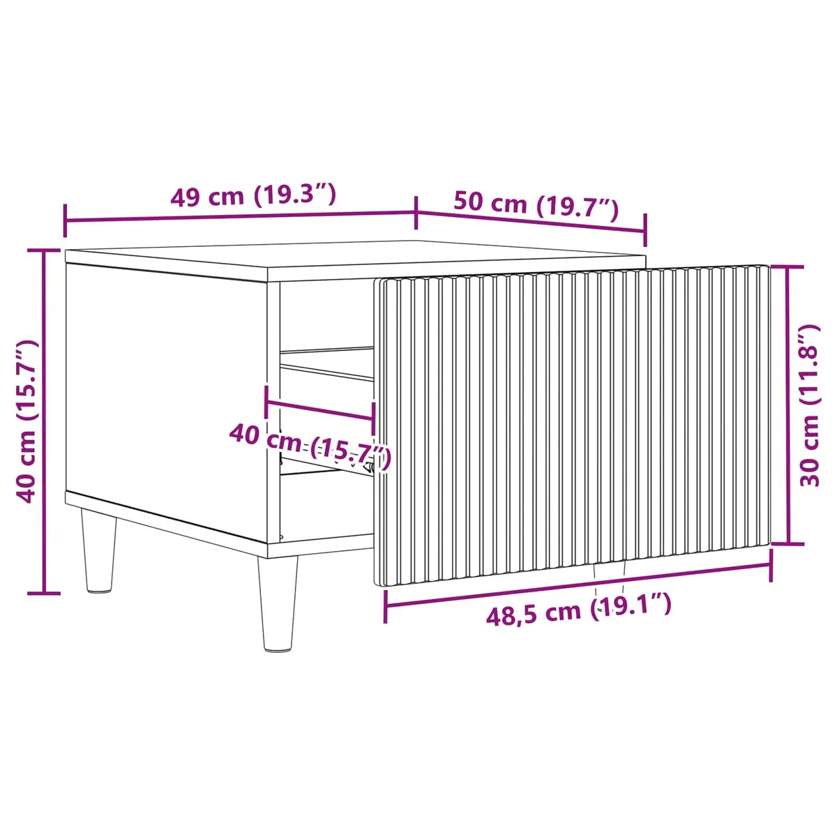 White Coffee Table with Drawer and Open Shelf Storage