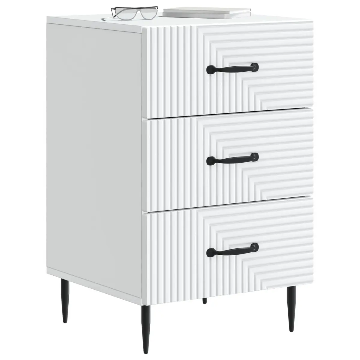 Bedside Cabinet White Bedside Table Nightstand with Drawer Storage Bedroom
