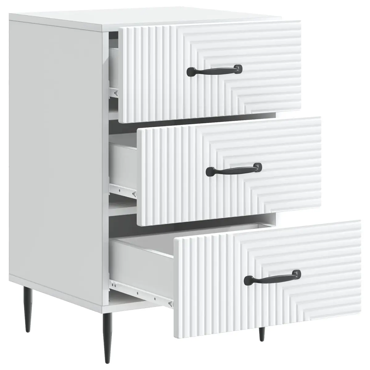 Bedside Cabinet White Bedside Table Nightstand with Drawer Storage Bedroom