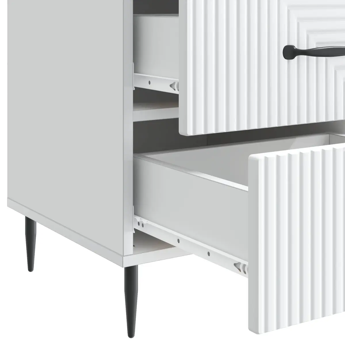 Bedside Cabinet White Bedside Table Nightstand with Drawer Storage Bedroom
