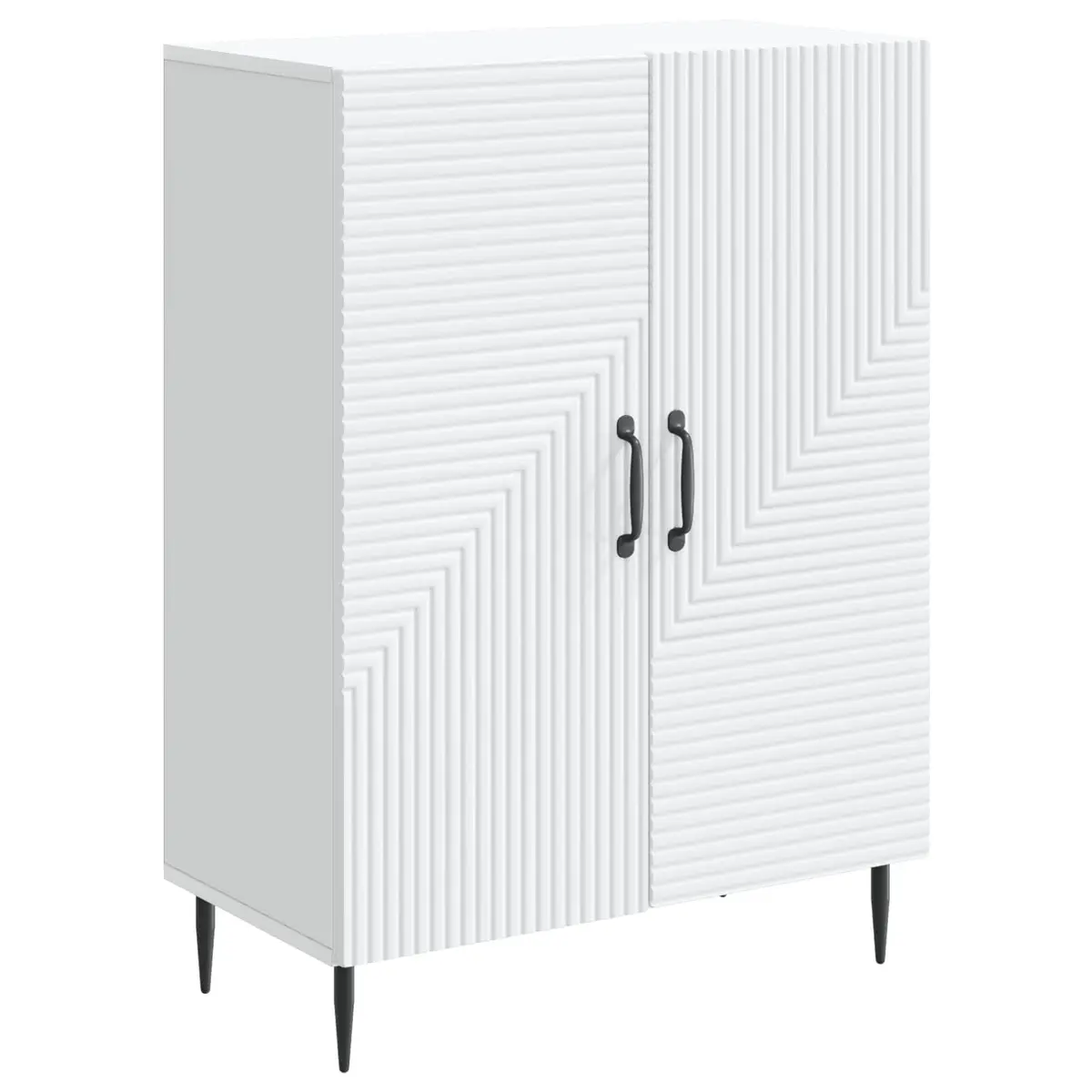 Sideboard White Modern Storage Cabinet Engineered Wood 66 x 34.5 x 89.5 cm