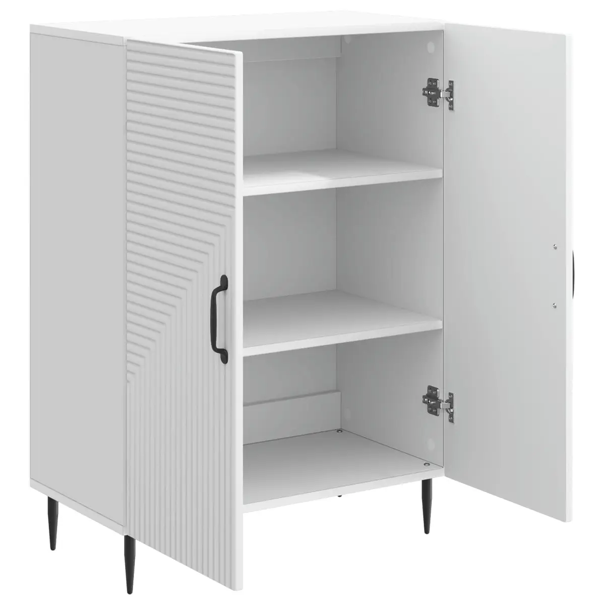 Sideboard White Modern Storage Cabinet Engineered Wood 66 x 34.5 x 89.5 cm