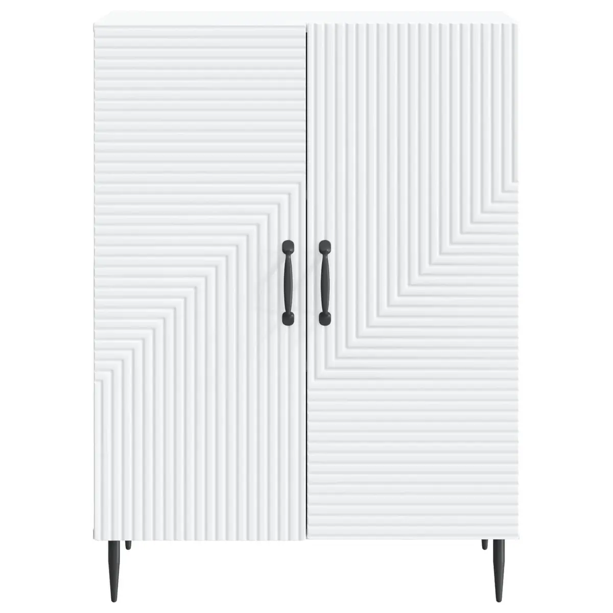 Sideboard White Modern Storage Cabinet Engineered Wood 66 x 34.5 x 89.5 cm
