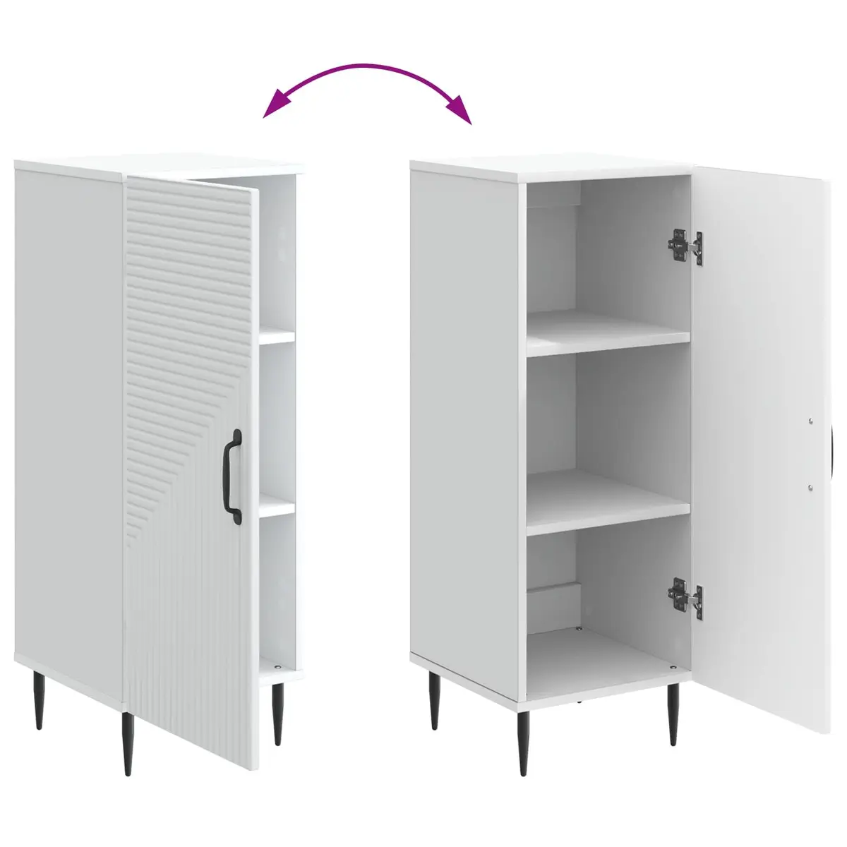 White Sideboard Storage Cabinet Engineered Wood Buffet Furniture Living Room