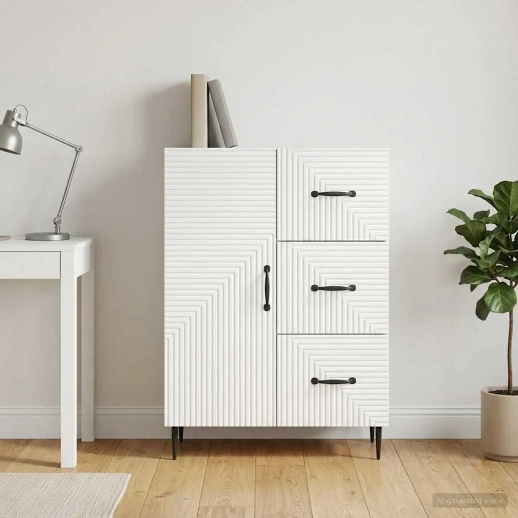 White Modern Storage Sideboard for Living Spaces