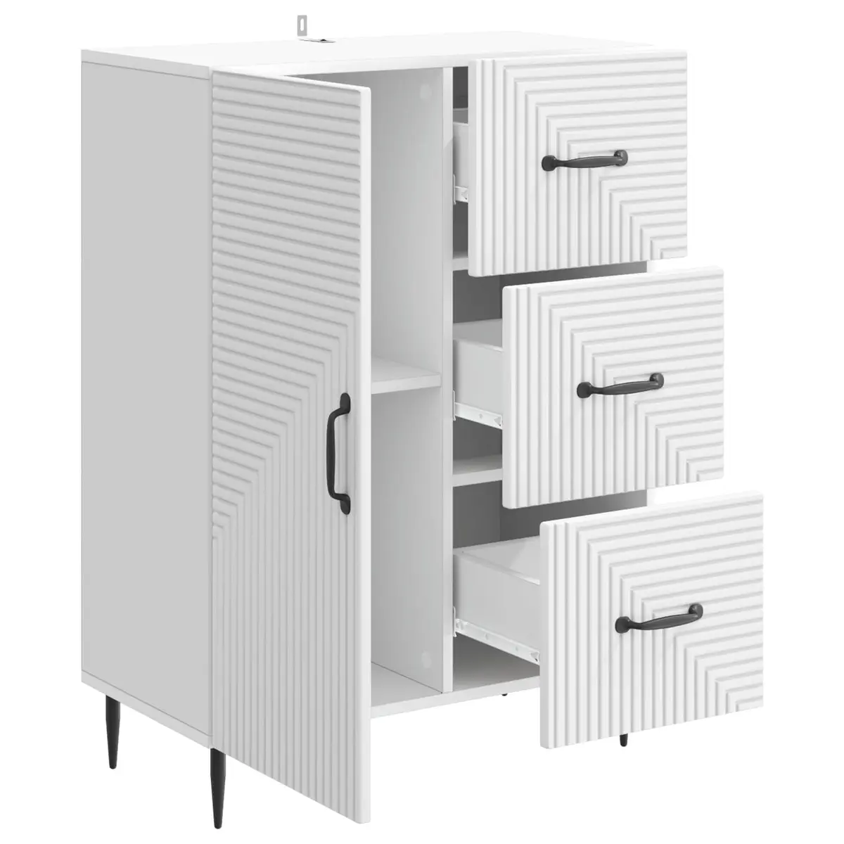 White Modern Storage Sideboard for Living Spaces