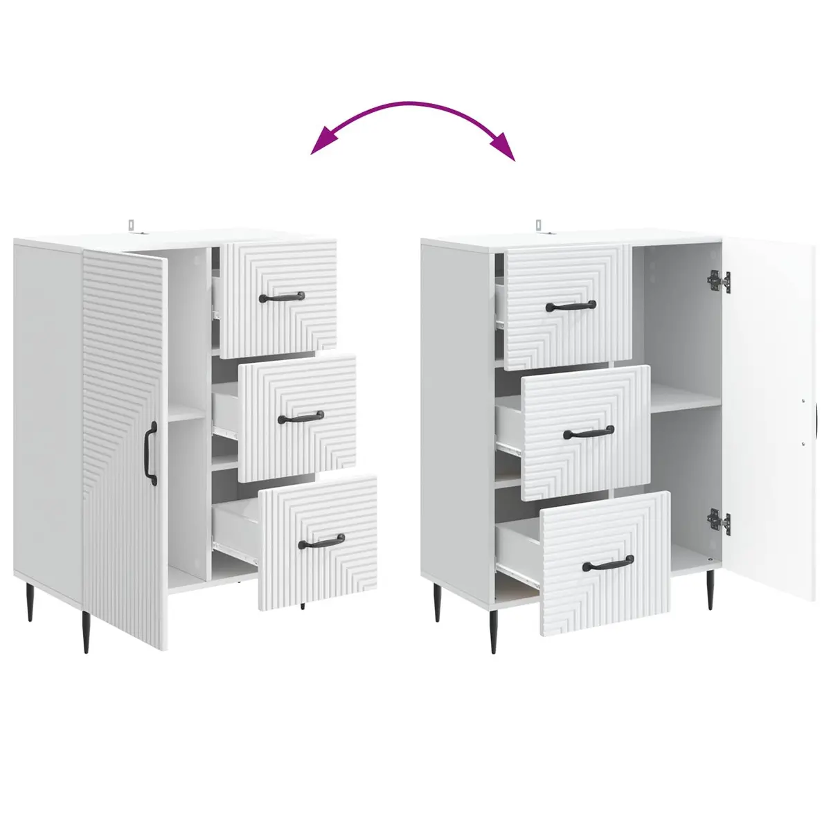 White Modern Storage Sideboard for Living Spaces