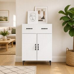 White Sideboard for Modern Living Spaces 66 x 34.5 x 89.5 cm