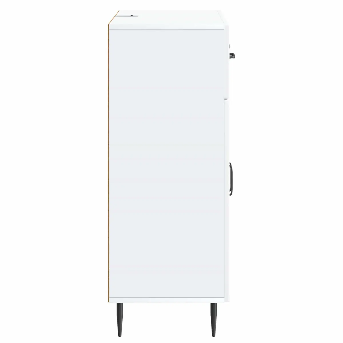 Sideboard White 66 x 34.5 x 89.5 cm Engineered Wood with Metal Legs Modern Storage Cabinet for Living Dining Room