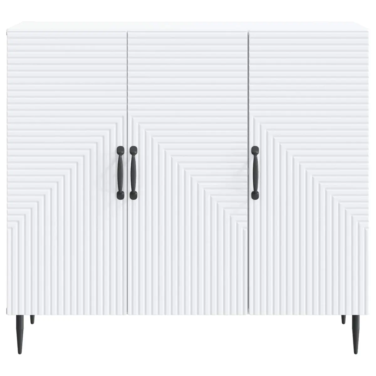 White Engineered Wood Sideboard 89 x 34.5 x 80 cm