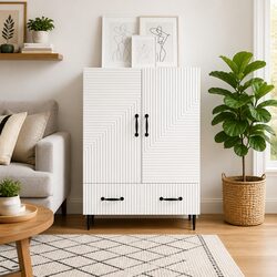 Charming White Sideboard Storage Cabinet for Living Room