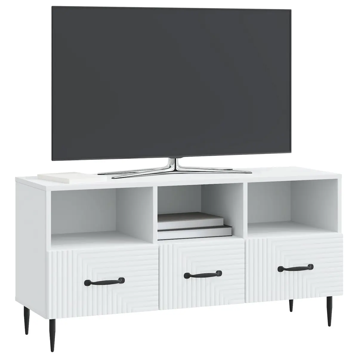 White TV Cabinet with Drawer for Living Rooms