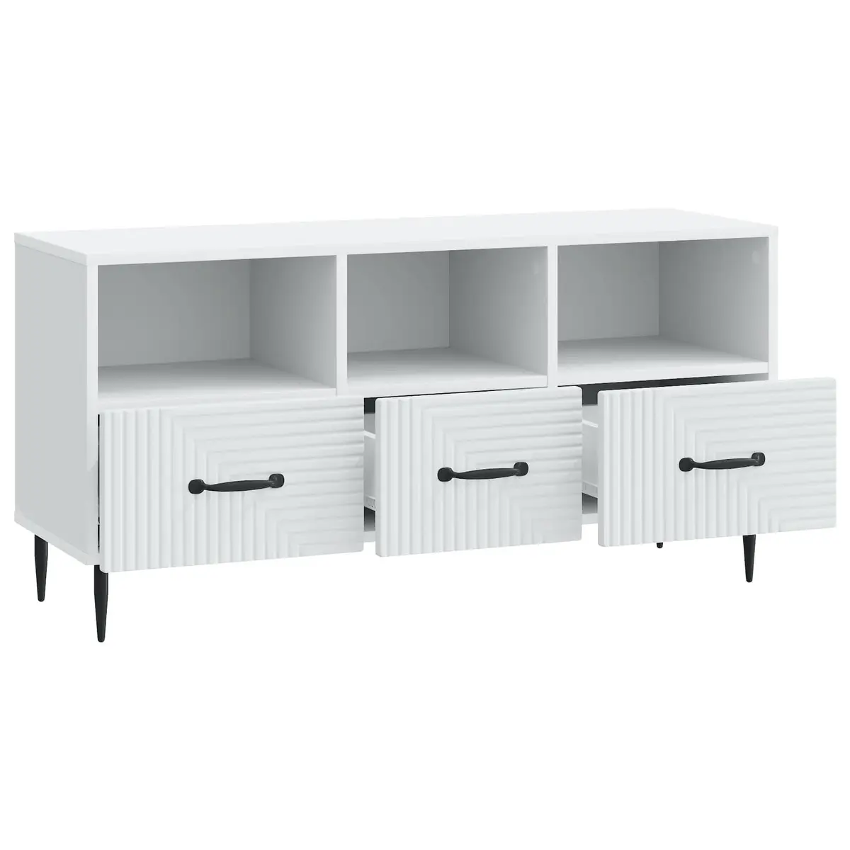 White TV Cabinet with Drawer for Living Rooms