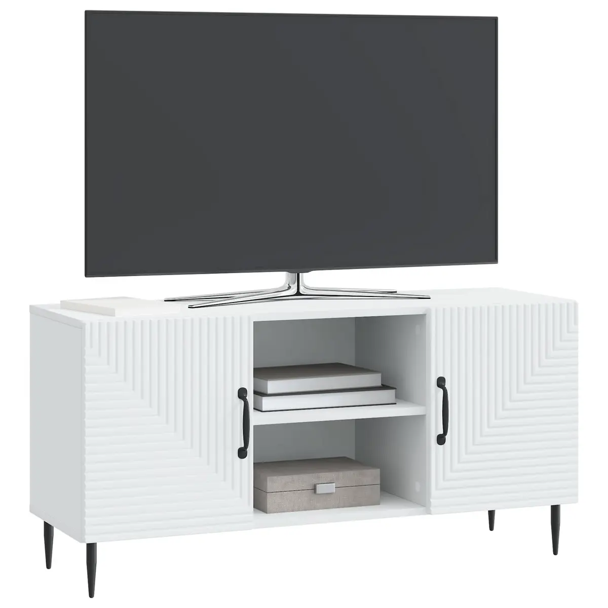TV Cabinet Vintage Style White 102x34.5x50cm Engineered Wood