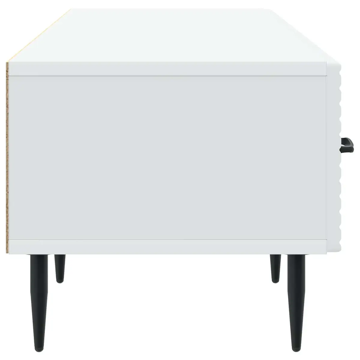 TV Cabinet with Drawer White Living Room Storage Unit Modern Vintage Design