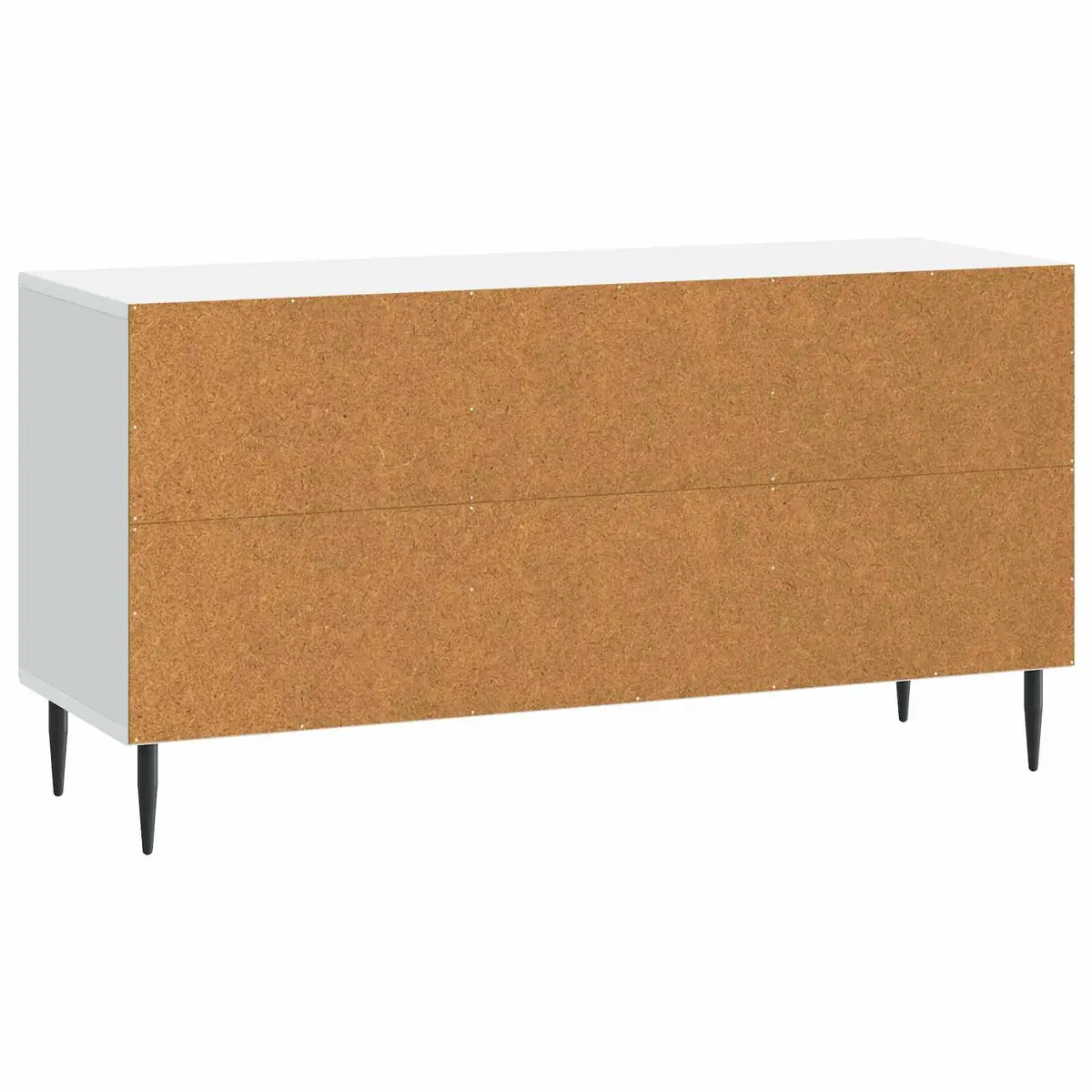 White TV Cabinet Low-Profile Entertainment Unit Storage Engineered Wood 99cm