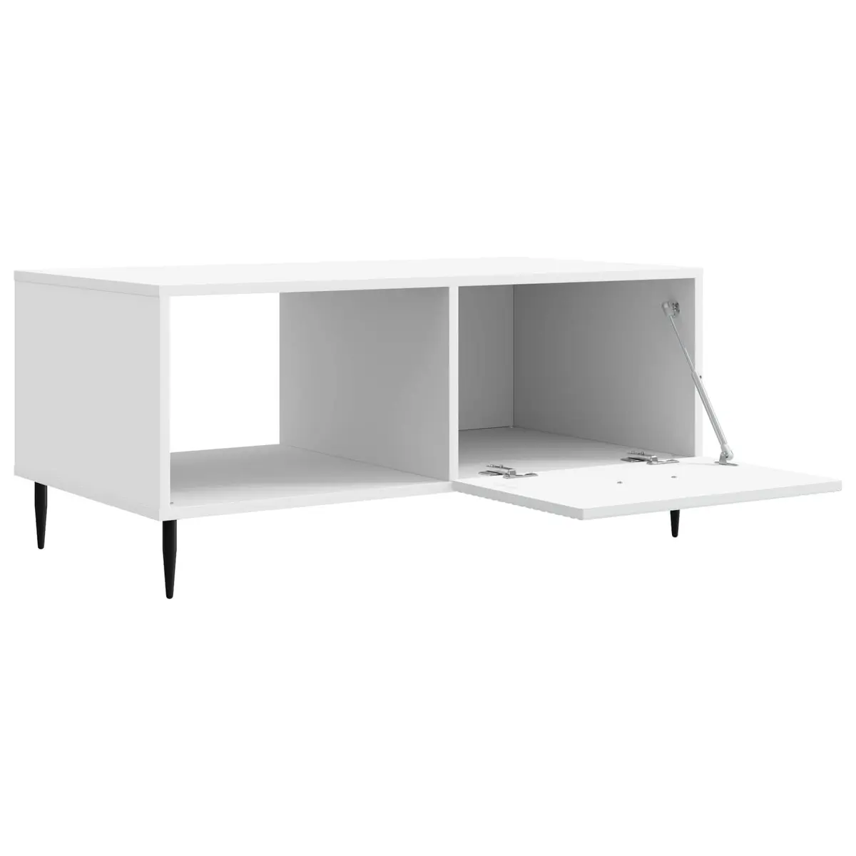 Coffee Table White Rectangular Modern Living Room Storage Accent Furniture