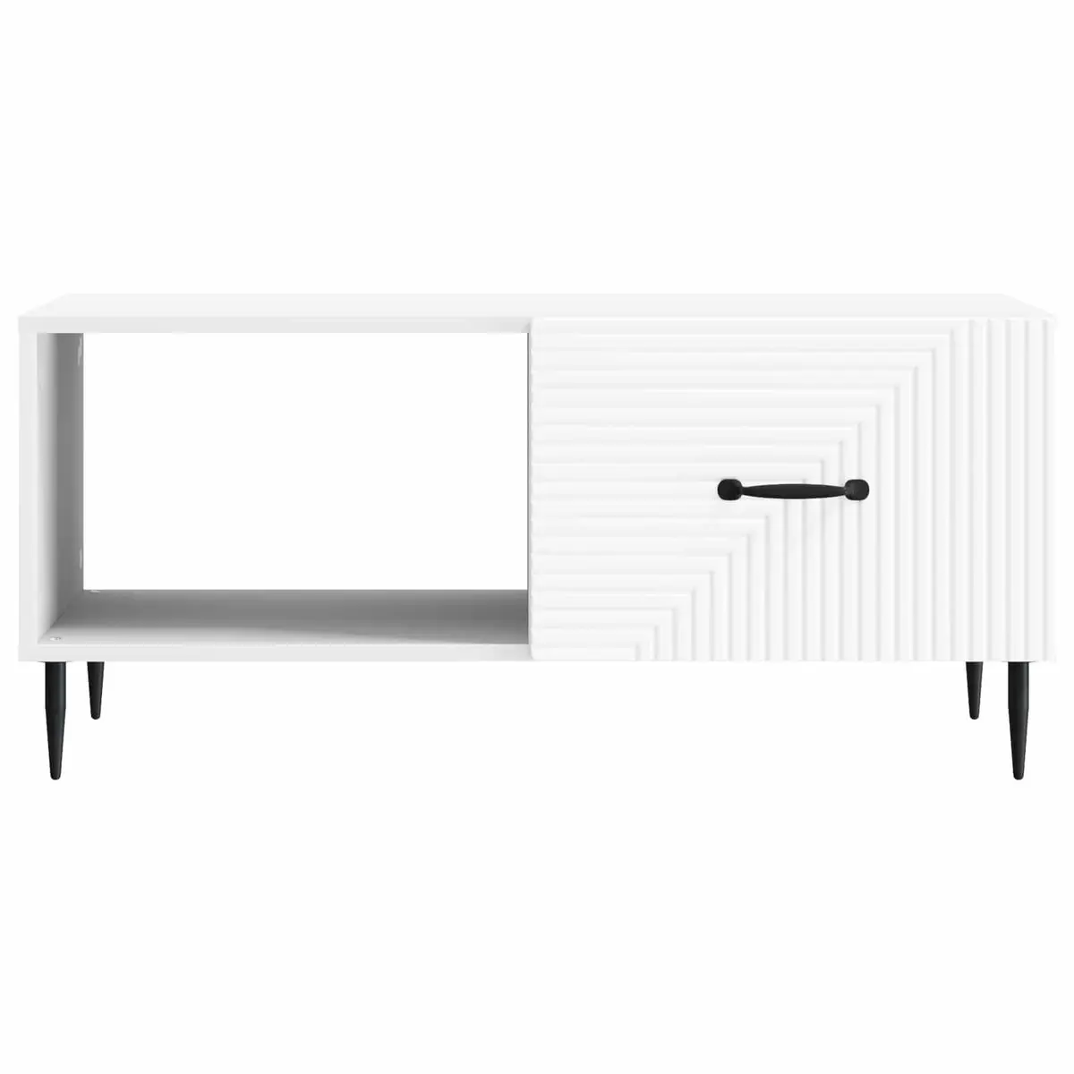 Coffee Table White Rectangular Modern Living Room Storage Accent Furniture