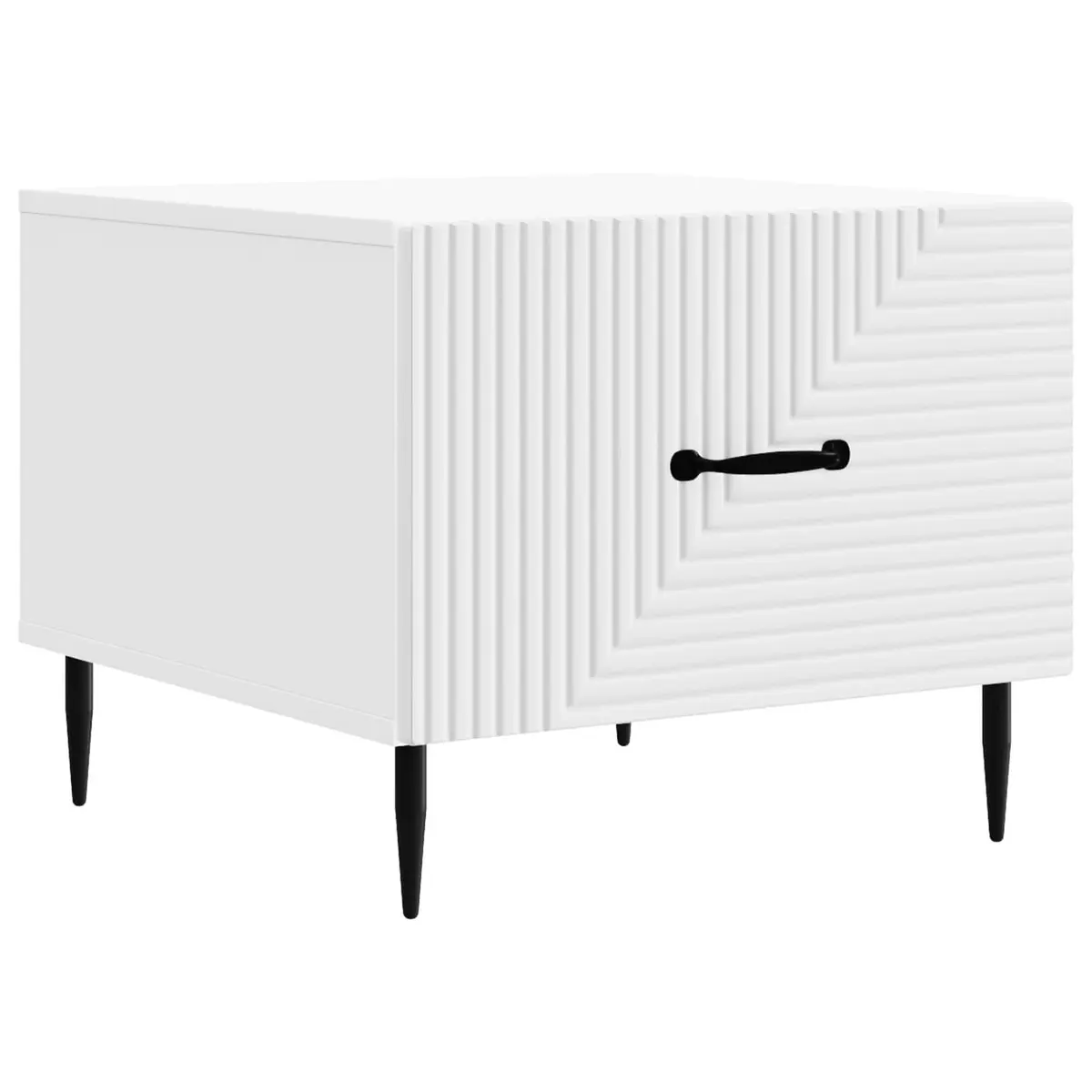 White Engineered Wood Coffee Table with Drawer