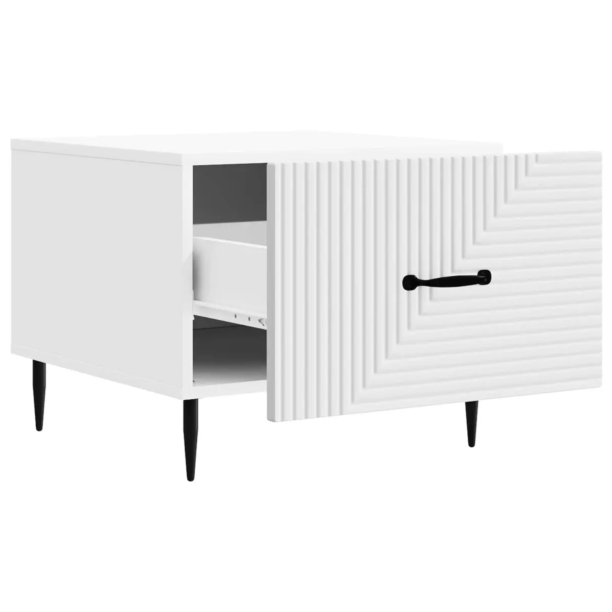 White Engineered Wood Coffee Table with Drawer