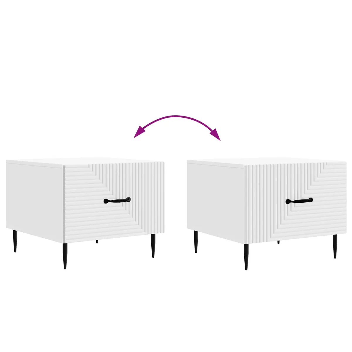 White Engineered Wood Coffee Table with Drawer