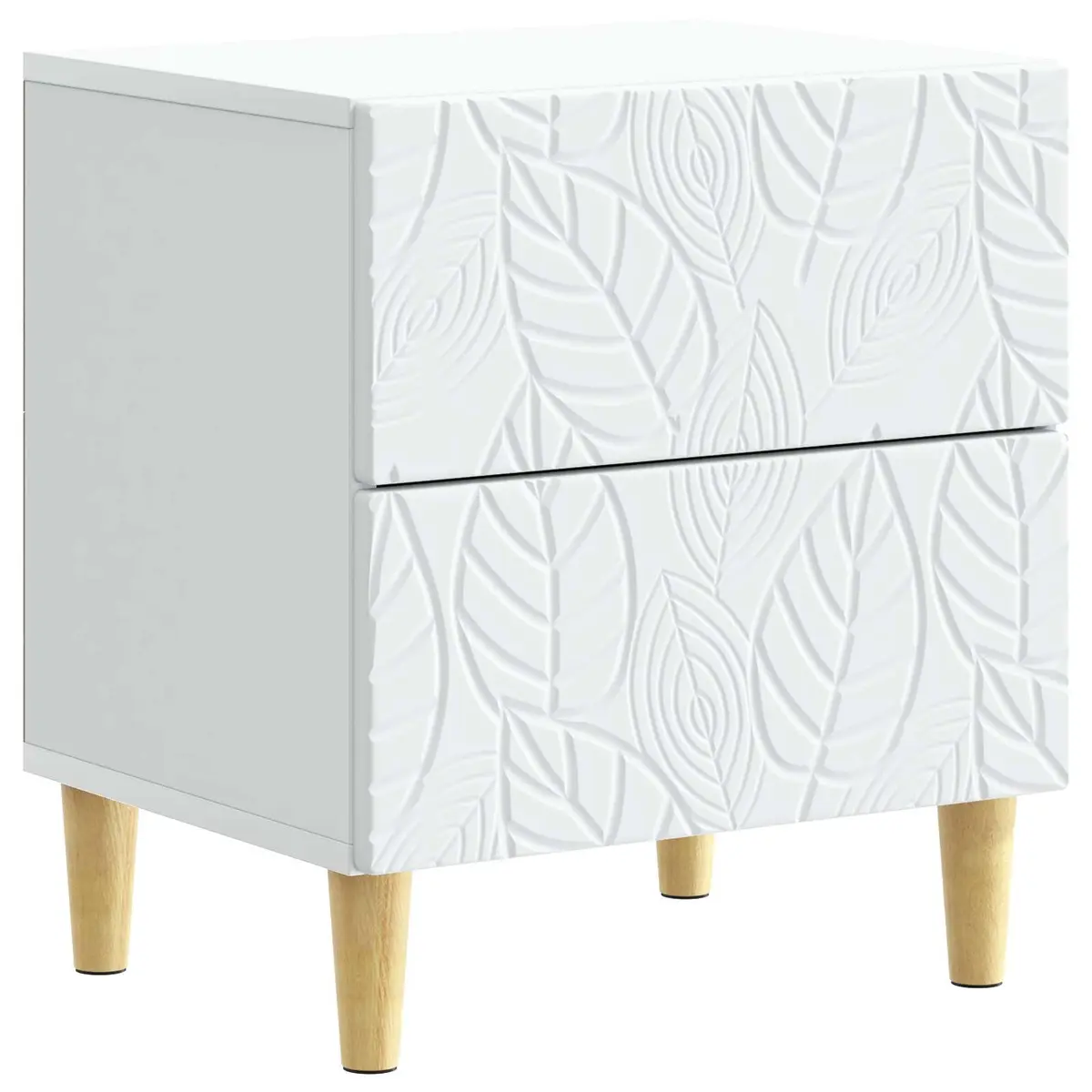 White Nightstand with Storage Drawer