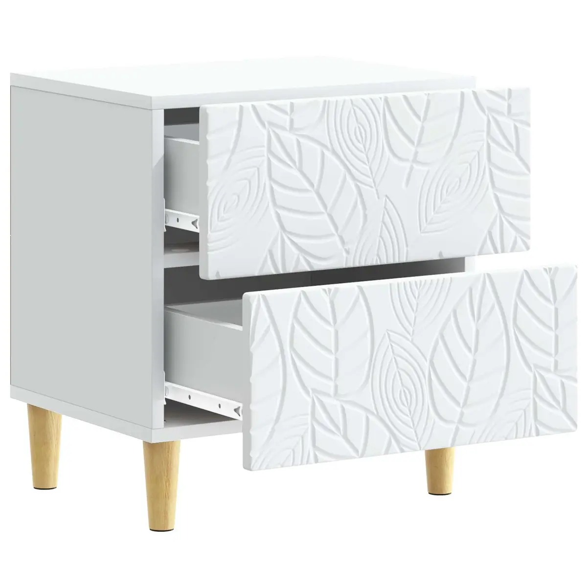 White Nightstand with Storage Drawer