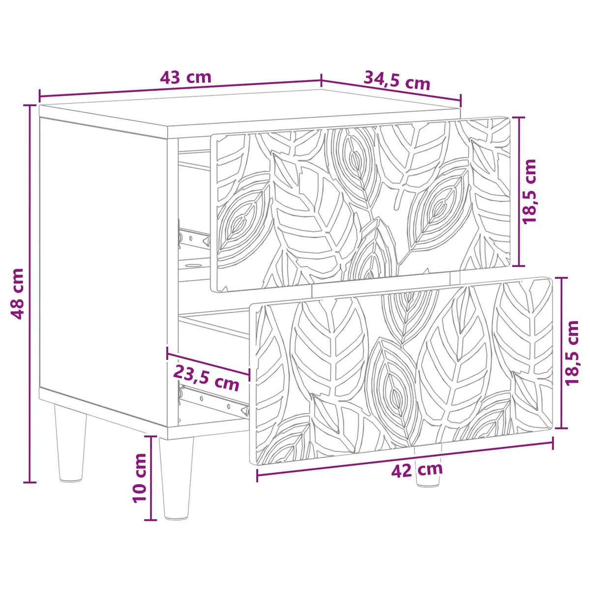 White Nightstand with Storage Drawer