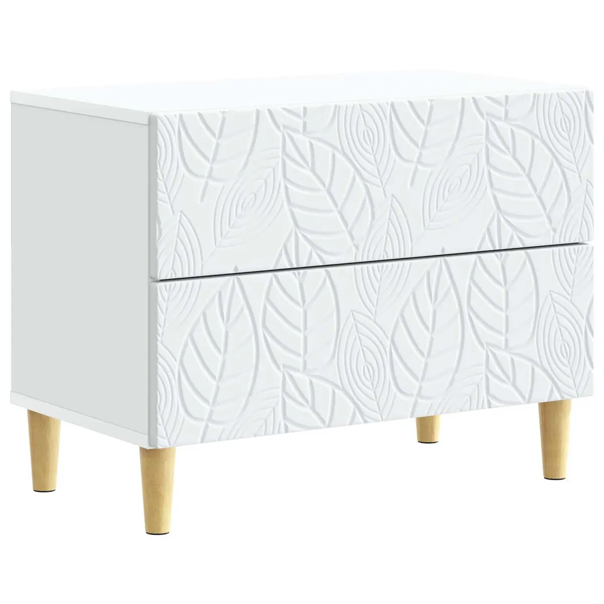 White Bedside Table with Drawers