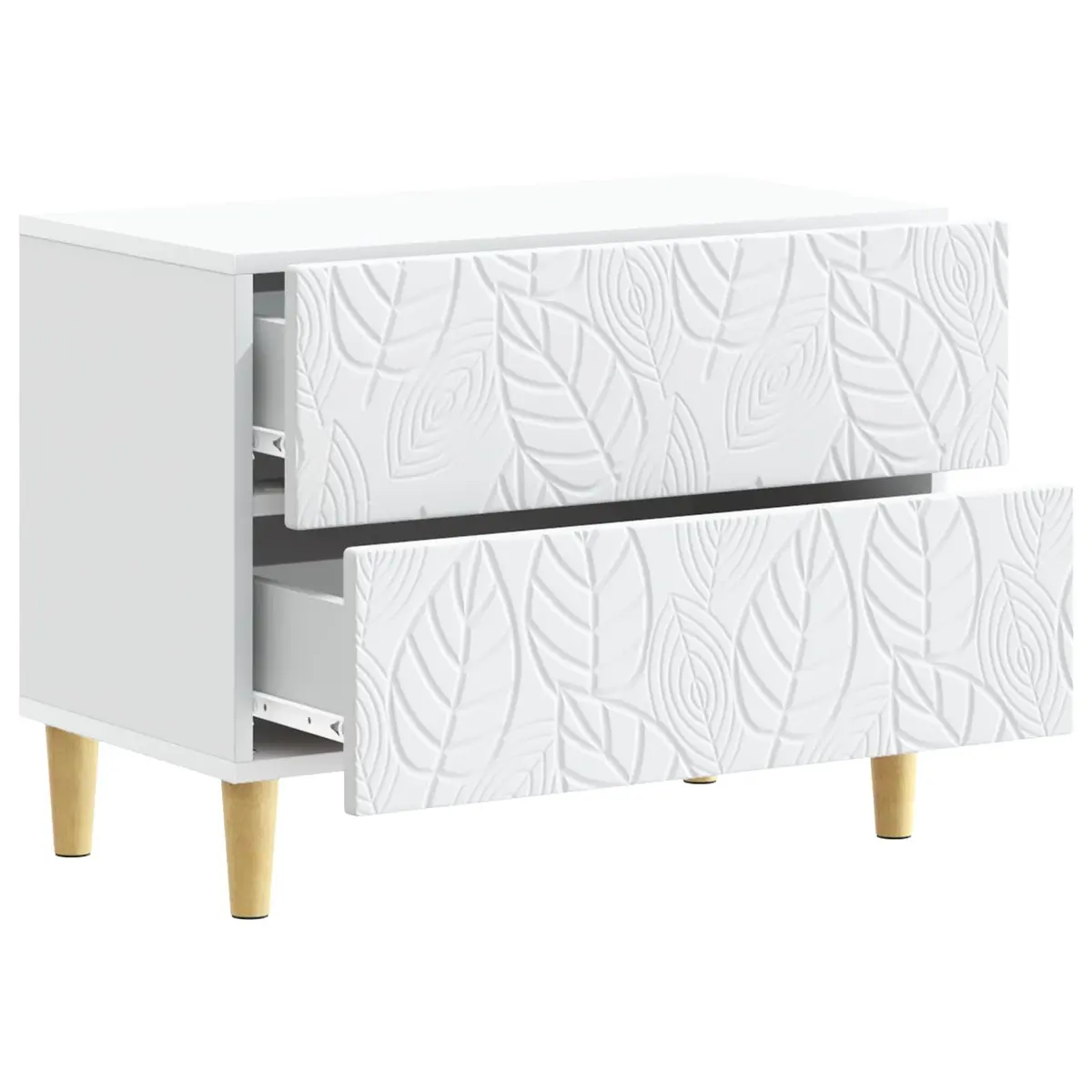 White Bedside Table with Drawers