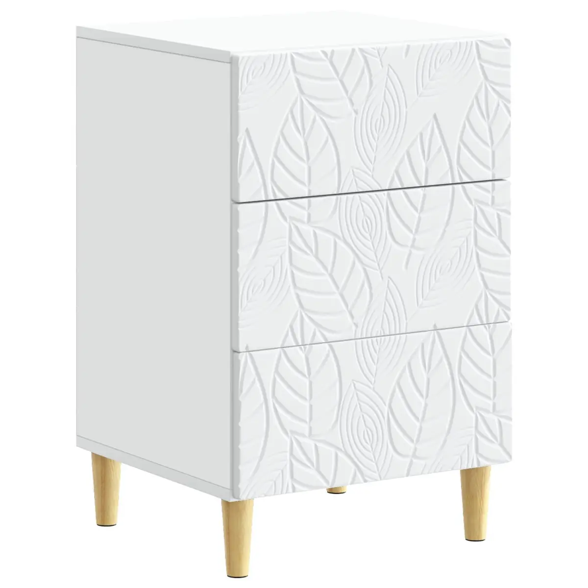 White Modern Nightstand with Storage Drawer