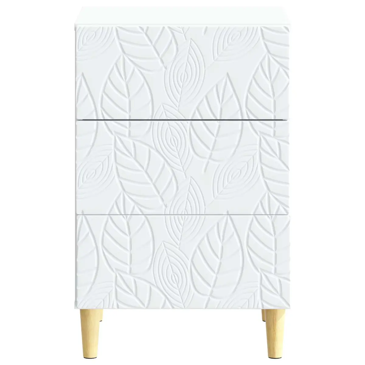 White Modern Nightstand with Storage Drawer