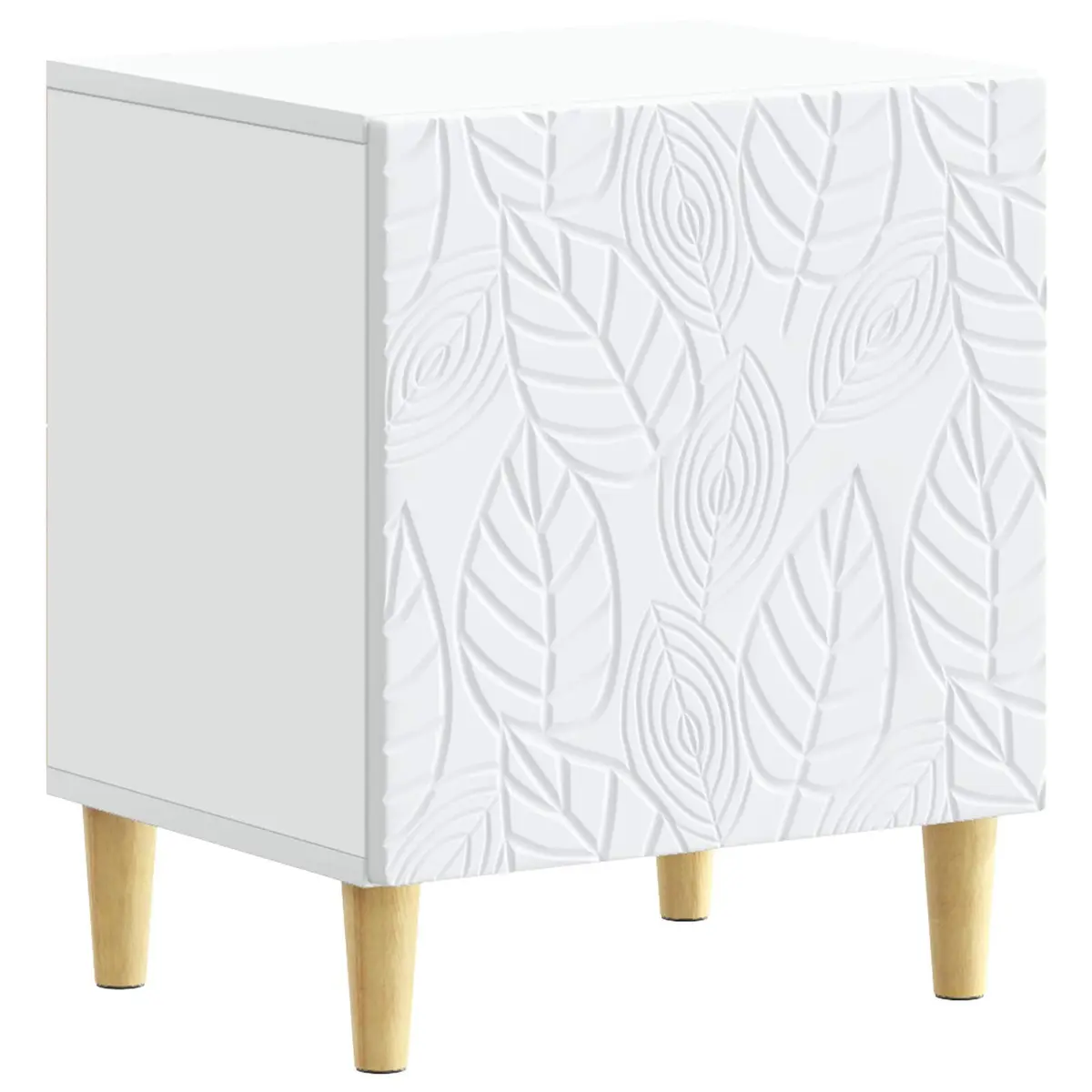 Bedside Table White 43 x 34.5 x 50 cm Modern Bedroom Nightstand Storage