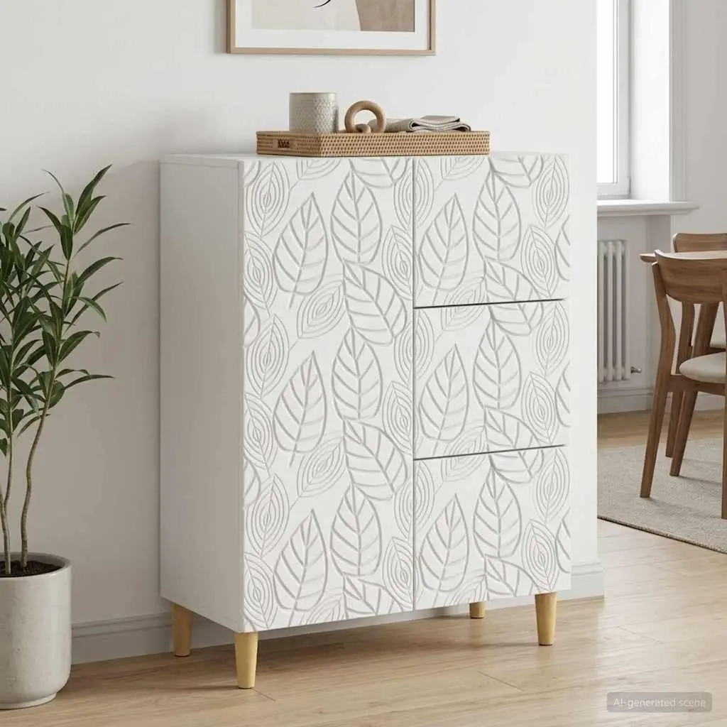 White Sideboard Storage Cabinet 66x34.5x90cm