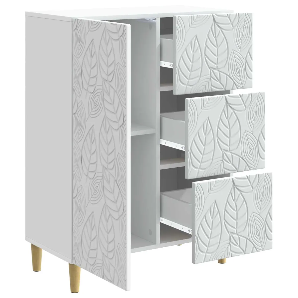 White Sideboard Storage Cabinet 66x34.5x90cm