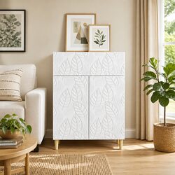 Elegant White Sideboard Storage Cabinet with Swing Doors