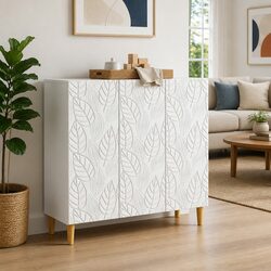 Vintage-Style White Sideboard for Living Room