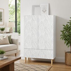 White Modern Sideboard 66x34.5x95cm for Living Spaces