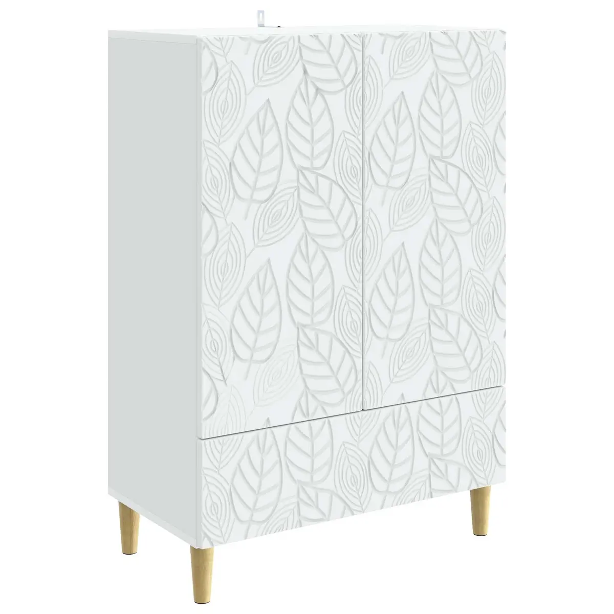 Sideboard White Rectangular 66x34.5x95cm Engineered Wood with Solid Eucalyptus Legs